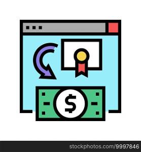 exchange share company to moey color icon vector. exchange share company to moey sign. isolated symbol illustration. exchange share company to moey color icon vector illustration