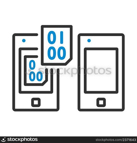 Exchanging Data Icon. Editable Bold Outline With Color Fill Design. Vector Illustration.