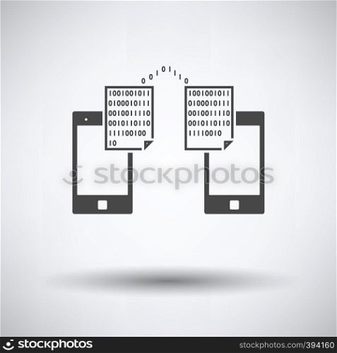 Exchanging Data Icon on gray background, round shadow. Vector illustration.
