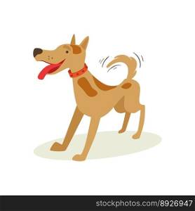 Excited brown pet dog wants to play animal vector image