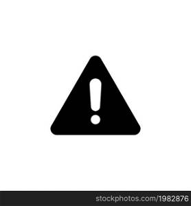 Exclamation Danger Point. Flat Vector Icon. Simple black symbol on white background. Exclamation Danger Point Flat Vector Icon
