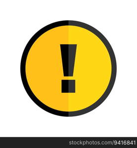 Exclamation icon in yellow circle. Warning hazard sign. Caution symbol. Vector illustration. stock image. EPS 10.. Exclamation icon in yellow circle. Warning hazard sign. Caution symbol. Vector illustration. stock image.