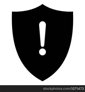 Exclamation mark and shield