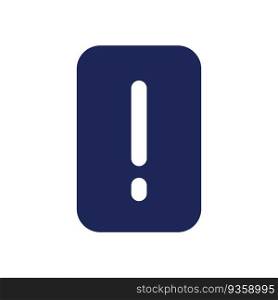 Exclamation mark black glyph ui icon. System error. Require attention. User interface design. Silhouette symbol on white space. Solid pictogram for web, mobile. Isolated vector illustration. Exclamation mark black glyph ui icon