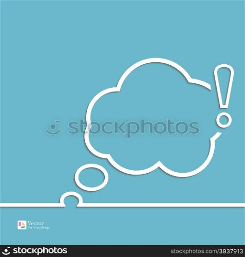 Exclamation mark icon. Attention sign icon. Speech Bubbles and Chat symbol. Contour vector illustration
