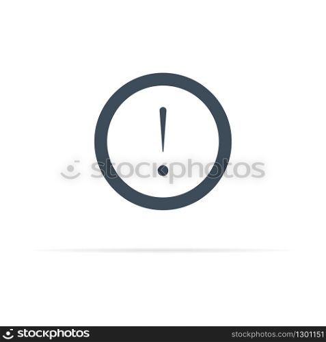 exclamation mark or warning vector icon with shadow