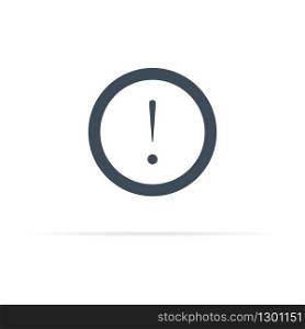 exclamation mark or warning vector icon with shadow