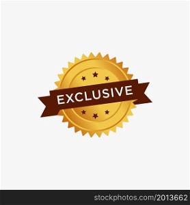 exclusive gold medal vector flat icon
