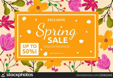 Exclusive Spring Sale Flower Floral Season Marketing Banner Business