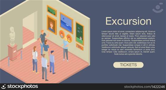 Excursion concept background. Isometric illustration of excursion vector concept background for web design. Excursion concept background, isometric style