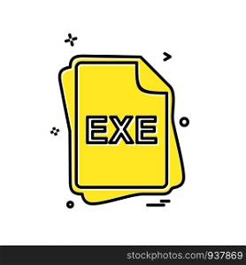 EXE file type icon design vector