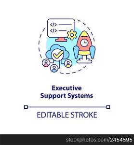 Executive support systems concept icon. Common type of information systems abstract idea thin line illustration. Isolated outline drawing. Editable stroke. Arial, Myriad Pro-Bold fonts used. Executive support systems concept icon