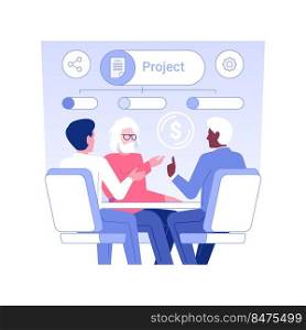 Executives meeting isolated concept vector illustration. Group of people at business meeting, office lifestyle, new project discussion with executives, brainstorming idea vector concept.. Executives meeting isolated concept vector illustration.