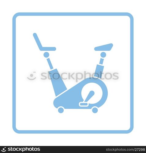 Exercise bicycle icon. Blue frame design. Vector illustration.