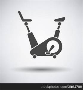 Exercise bicycle icon on gray background with round shadow. Vector illustration.