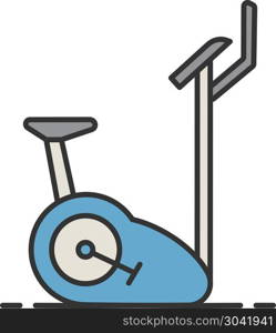 Exercise bike color icon. Exercise bike color icon. Stationary bicycle. Isolated vector illustration