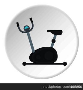 Exercise bike icon in flat circle isolated on white vector illustration for web. Exercise bike icon circle