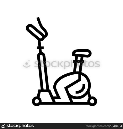 exercise bike line icon vector. exercise bike sign. isolated contour symbol black illustration. exercise bike line icon vector illustration