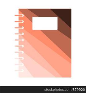 Exercise Book With Pen Icon. Flat Color Ladder Design. Vector Illustration.