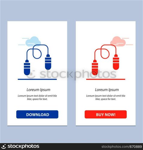 Exercise, Fitness, Jump Rope, Jumping Blue and Red Download and Buy Now web Widget Card Template