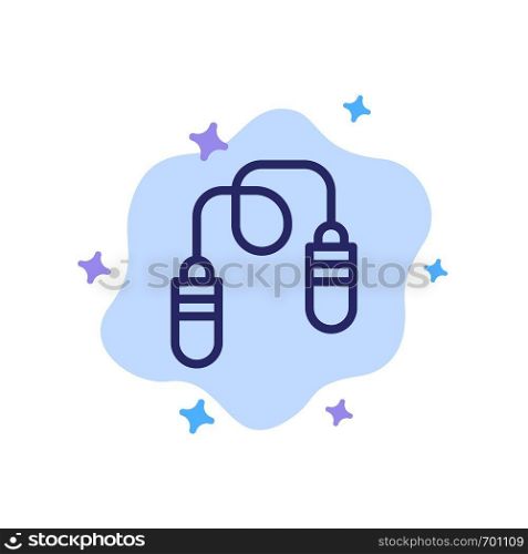 Exercise, Fitness, Jump Rope, Jumping Blue Icon on Abstract Cloud Background