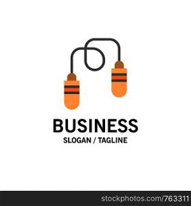 Exercise, Fitness, Jump Rope, Jumping Business Logo Template. Flat Color