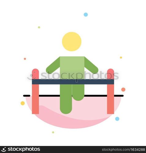 Exercise, Gym, Gymnastic, Health, Man Abstract Flat Color Icon Template