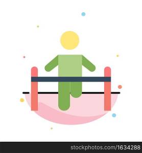 Exercise, Gym, Gymnastic, Health, Man Abstract Flat Color Icon Template