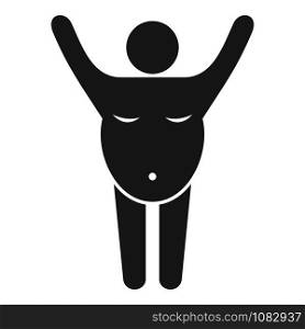 Exercise overweight man icon. Simple illustration of exercise overweight man vector icon for web design isolated on white background. Exercise overweight man icon, simple style
