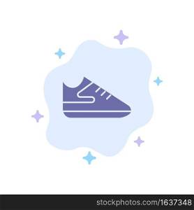 Exercise, Shoes, Sports Blue Icon on Abstract Cloud Background
