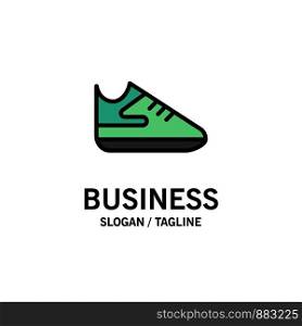 Exercise, Shoes, Sports Business Logo Template. Flat Color