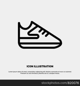 Exercise, Shoes, Sports Line Icon Vector