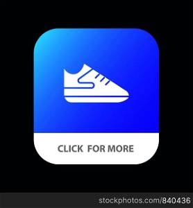 Exercise, Shoes, Sports Mobile App Button. Android and IOS Glyph Version