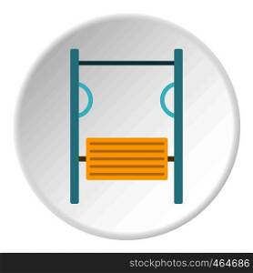 Exerciser on playground icon in flat circle isolated vector illustration for web. Exerciser on playground icon circle