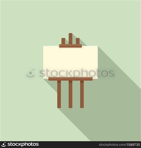 Exhibition easel icon. Flat illustration of exhibition easel vector icon for web design. Exhibition easel icon, flat style
