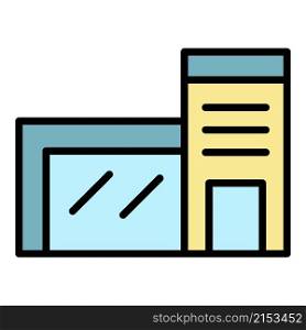 Exhibition garage home icon. Outline exhibition garage home vector icon color flat isolated. Exhibition garage home icon color outline vector