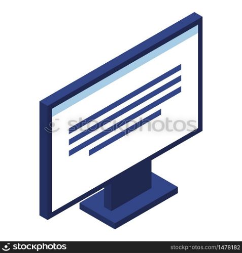 Exhibition monitor icon. Isometric of exhibition monitor vector icon for web design isolated on white background. Exhibition monitor icon, isometric style