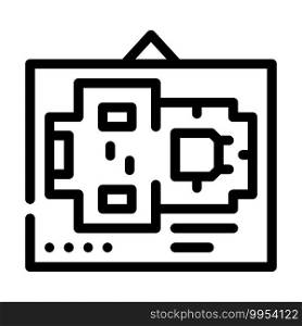 exhibition plan museum line icon vector. exhibition plan museum sign. isolated contour symbol black illustration. exhibition plan museum line icon vector illustration