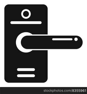 Exit door handle icon simple vector. Lock latch. Front house. Exit door handle icon simple vector. Lock latch