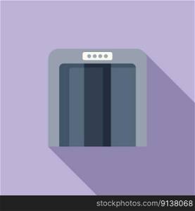 Exit door icon flat vector. Automatic fence. Open key. Exit door icon flat vector. Automatic fence