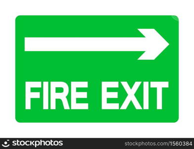 Exit Emergency Green Sign Isolate On White Background,Vector Illustration EPS.10