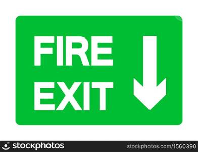 Exit Emergency Green Sign Isolate On White Background,Vector Illustration EPS.10