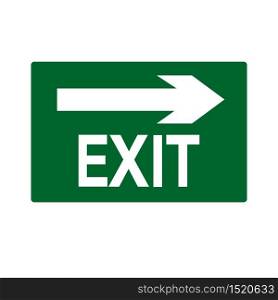 Exit Green Symbol Sign, Vector Illustration, Isolate On White Background Label. EPS10