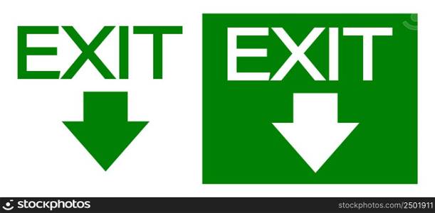 Exit icon. Help banner illustration symbol. Sign evacuation vector.
