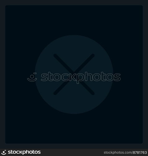 Exit program UI element template. Cancel dialog. Editable isolated vector dashboard component. Flat user interface. Visual data presentation. Web design widget for mobile application with dark theme. Exit program UI element template