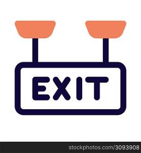 Exit sign for exiting from the hotel room
