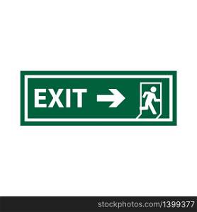 exit sign icon in trendy flat style