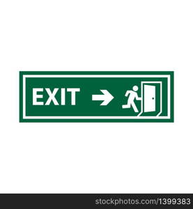 exit sign icon in trendy flat style