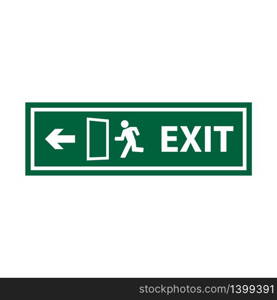 exit sign icon in trendy flat style