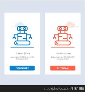 Exoskeleton, Robot, Space Blue and Red Download and Buy Now web Widget Card Template